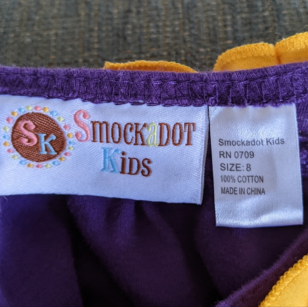 Smockadot Purple Sleeveless Vikings Football Team Ruffle Dress Sz 8 - Picture 5 of 5